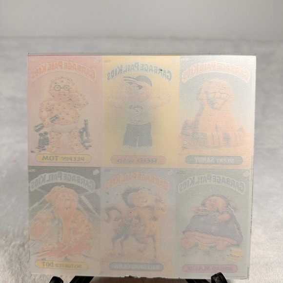 Rare Vtg MCM 1986 Six Different Images Of Garbage Pail Kids Carnival Prize Glass - Picture 2 of 15